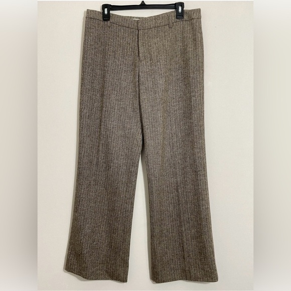 Vertigo Paris Pants - VERTIGO Paris Womens Flat Front Wide Leg Pants Size 10 Made France Wool Blend